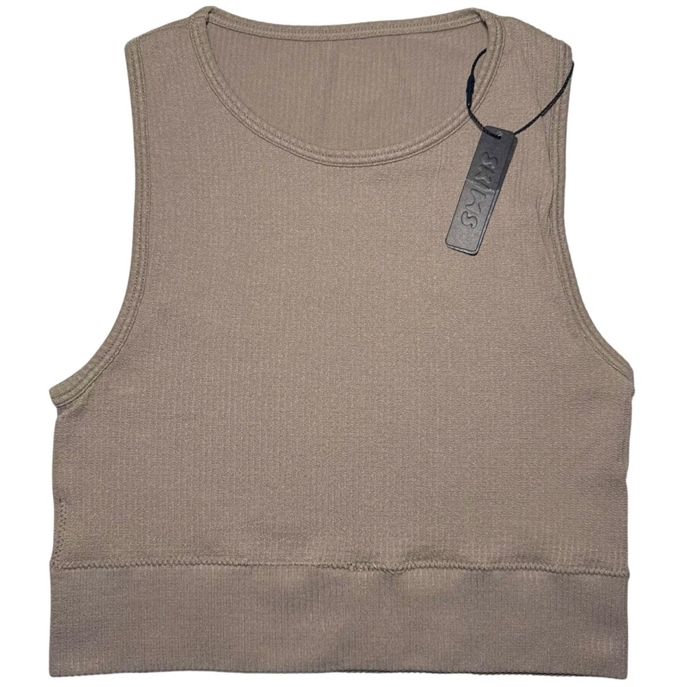 SKIMS Stretch Rib High Neck Bra in Desert